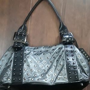 BE&D black and Grey studded purse